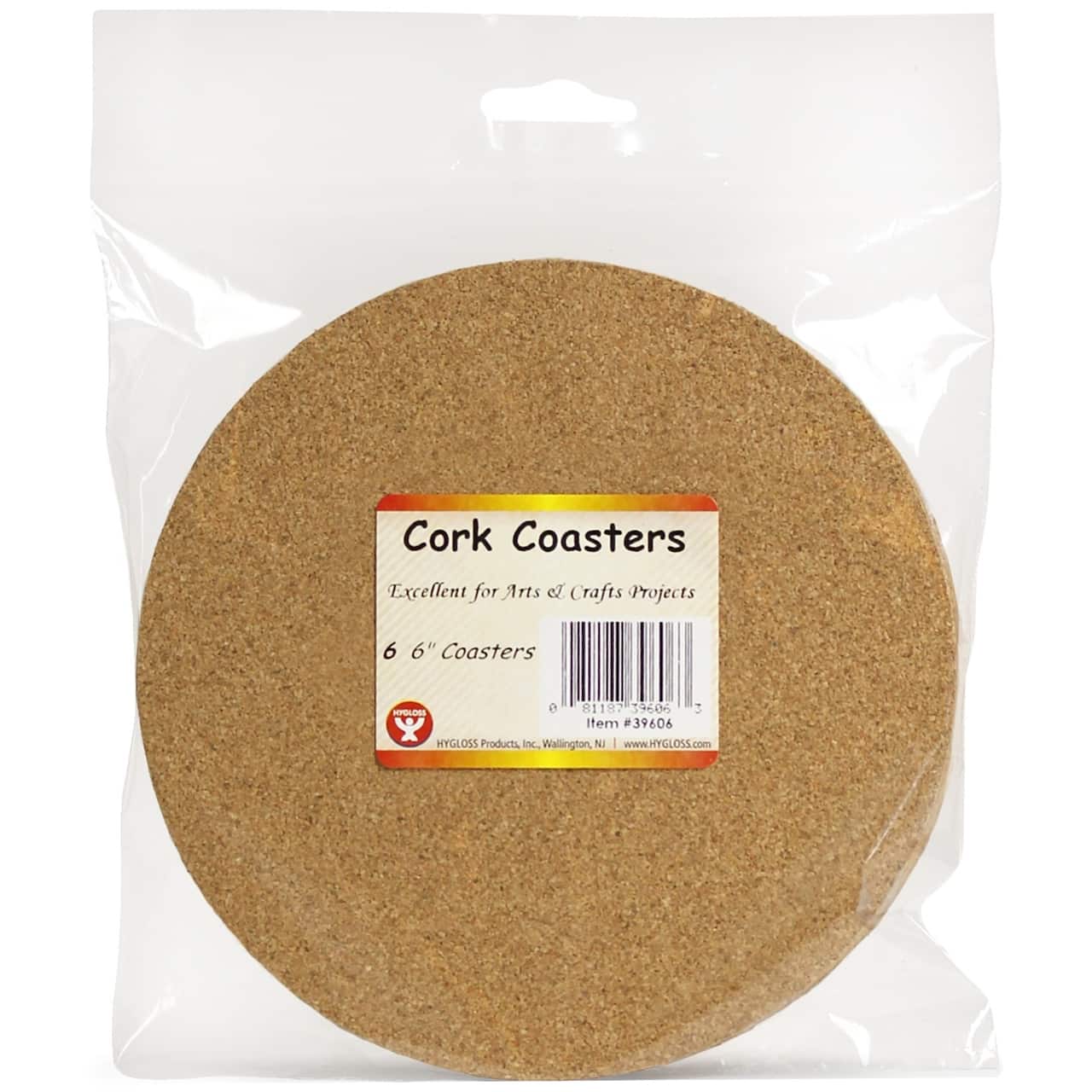 Hygloss® 6 Round Cork Coasters, 6ct.